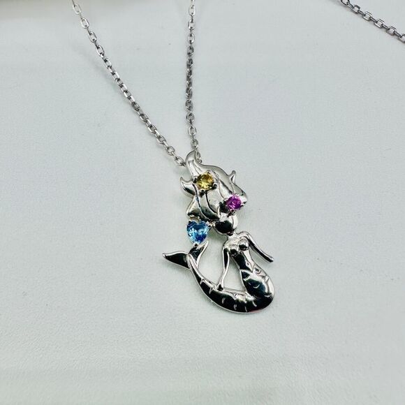 Mermaid Sterling Silver CZ Necklace - Picture 3 of 5